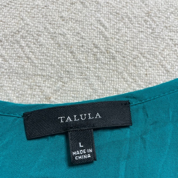 Aritzia Talula Teal Sea Blue Tiered Tank Mini Dress L - Picture 5 of 9